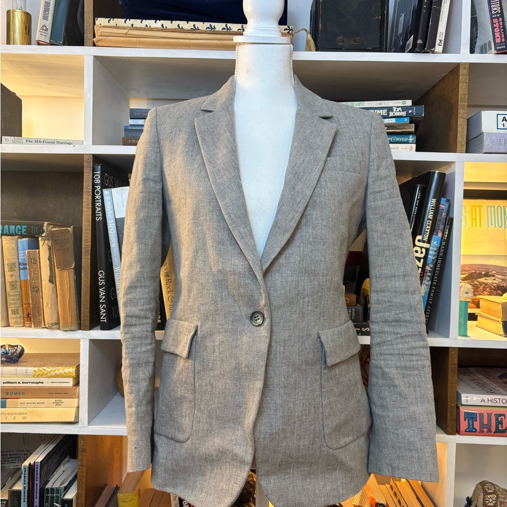 Band Of Outsiders Gray and Blue Striped Shirt